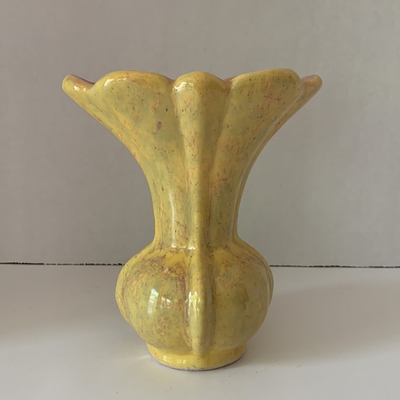 Vintage 1940-50s Gonder Pink & Gold Lustre Ceramic Arts Ohio USA Pottery Vase